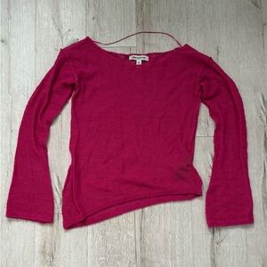 Hot Pink Long Sleeve Knit Sweater